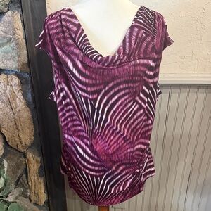 Worthington Women's Top in Purple and White
